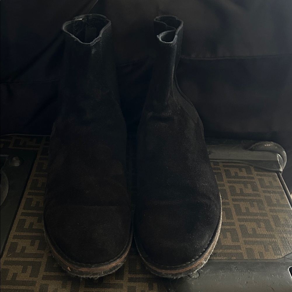 Men's Saint Laurent Wyatt Chelsea boots in black suede 43 1/2 with Dust Bag
